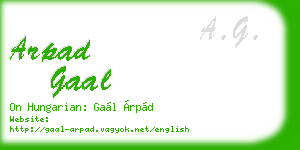 arpad gaal business card