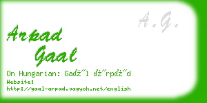 arpad gaal business card